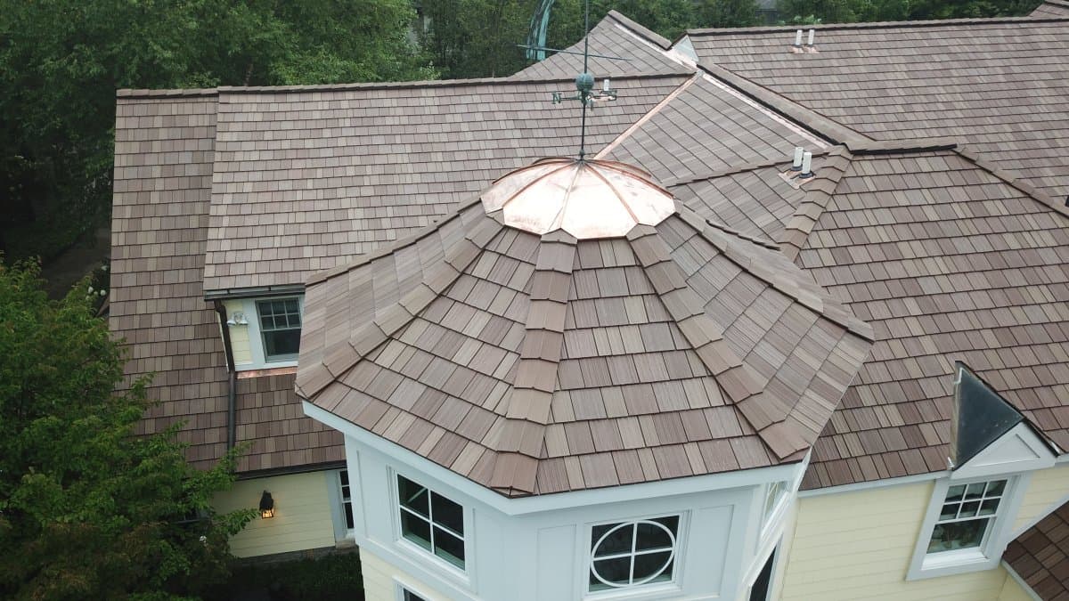 DaVinci Roofscapes composite slate roofing on a residential home