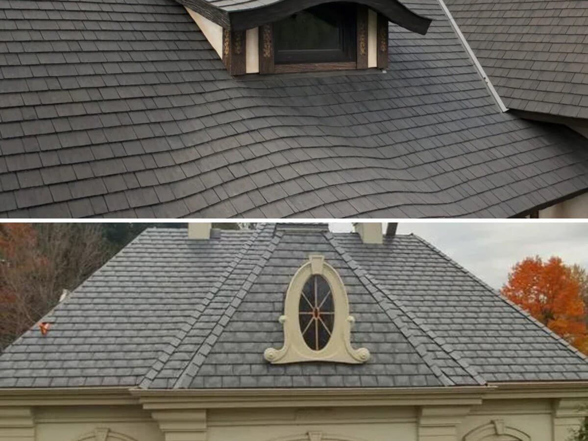 EuroShield recycled rubber roofing in shake and slate profiles